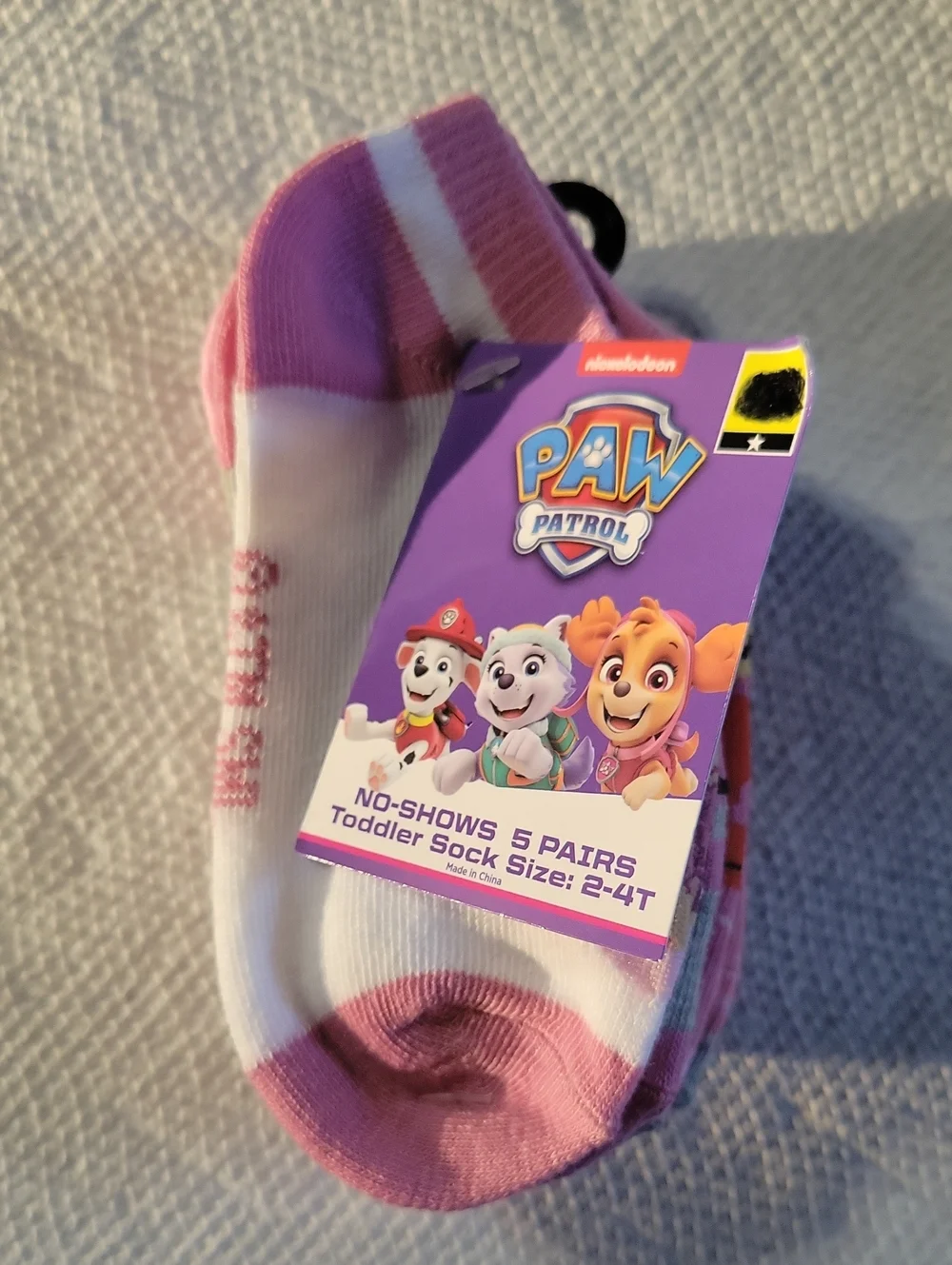 NWT Paw Patrol Nickelodeon Spin Master No Show Toddler Socks Sz 2-4T (5 Pk)